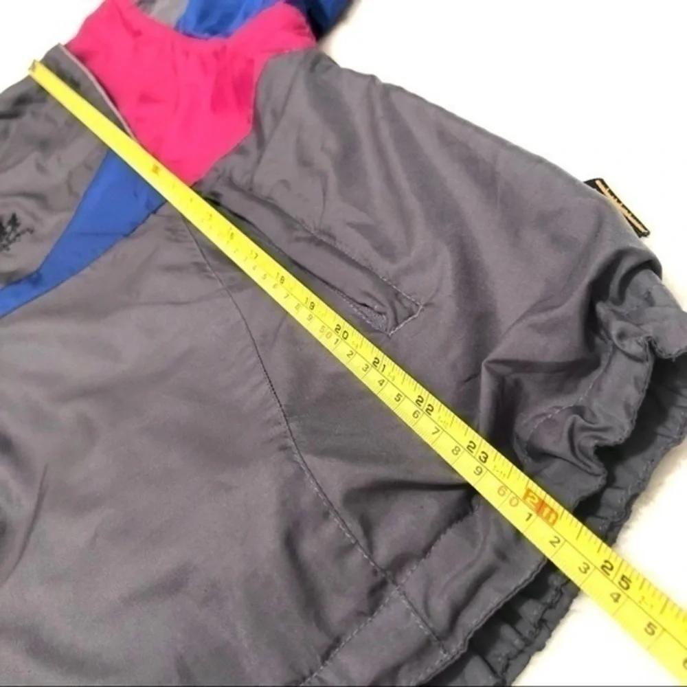 VINTAGE FRANK SHORTER GRAY PINK BLUE WINDBREAKER JACKET LARGE